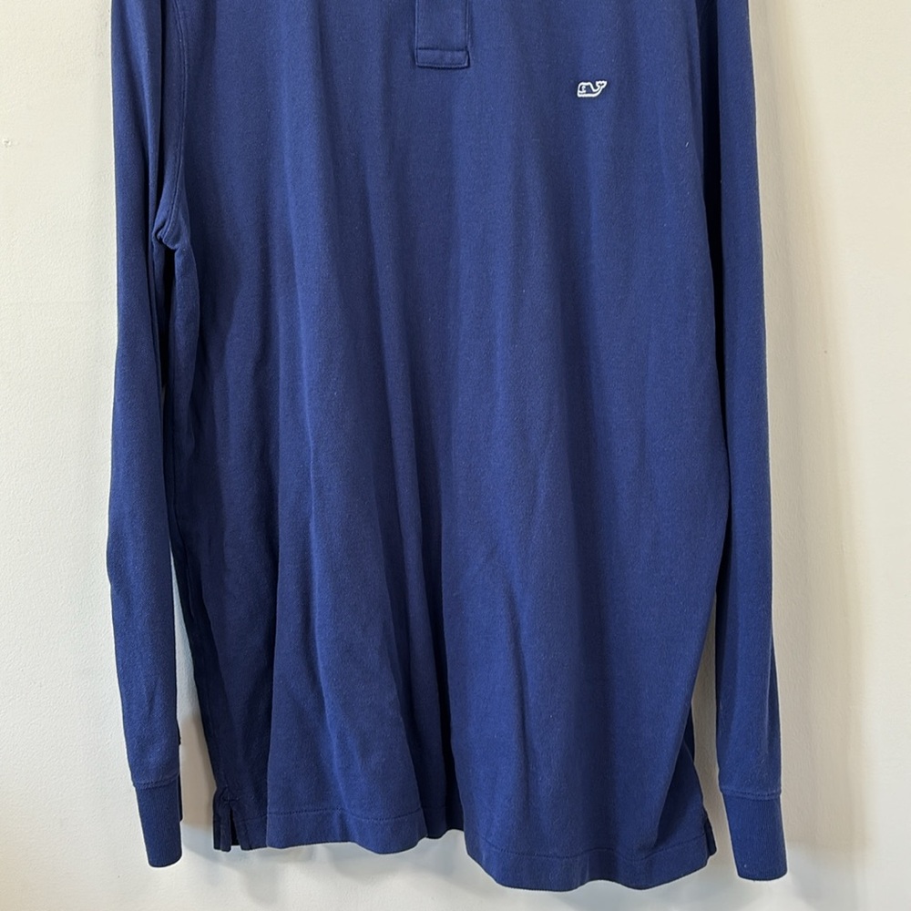 Vineyard Vines Heritage Pique Navy Long Sleeve Polo Size XL - Picture 3 of 7